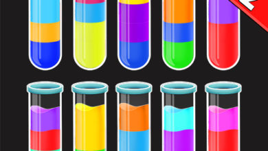 تحميل لعبة water color sort